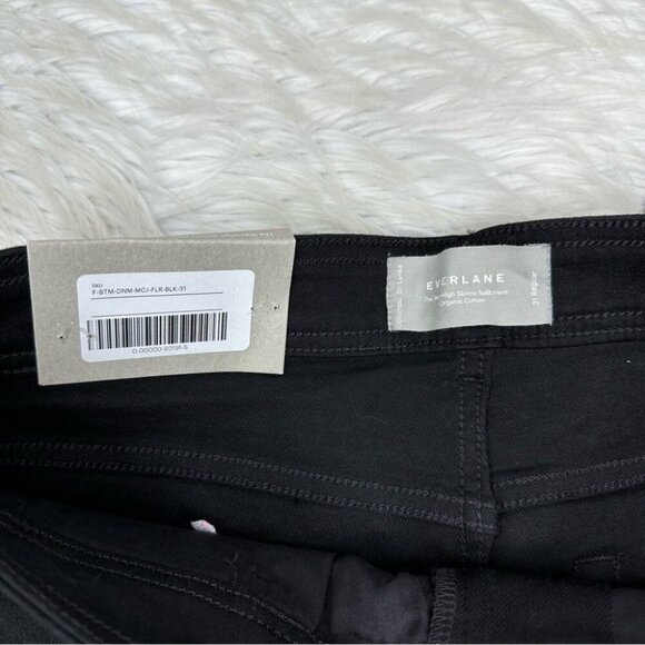 Everlane Women's NWT Black The Way-High Skinny Split Hem Organic Jean W31/L32.5 - Picture 6 of 11